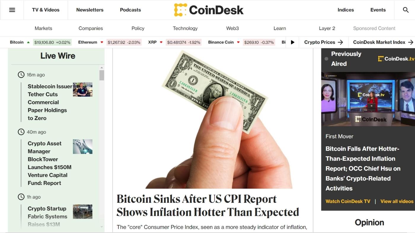Coindesk Crypto News Information